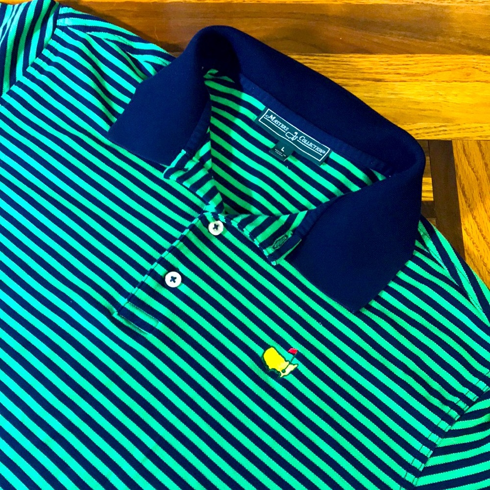 Master Collection men’s L Large stripe polo shirt